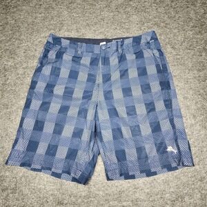 Tommy Bahama Mens Nylon Performance Golf Board Shorts Geometric Links Blue 36